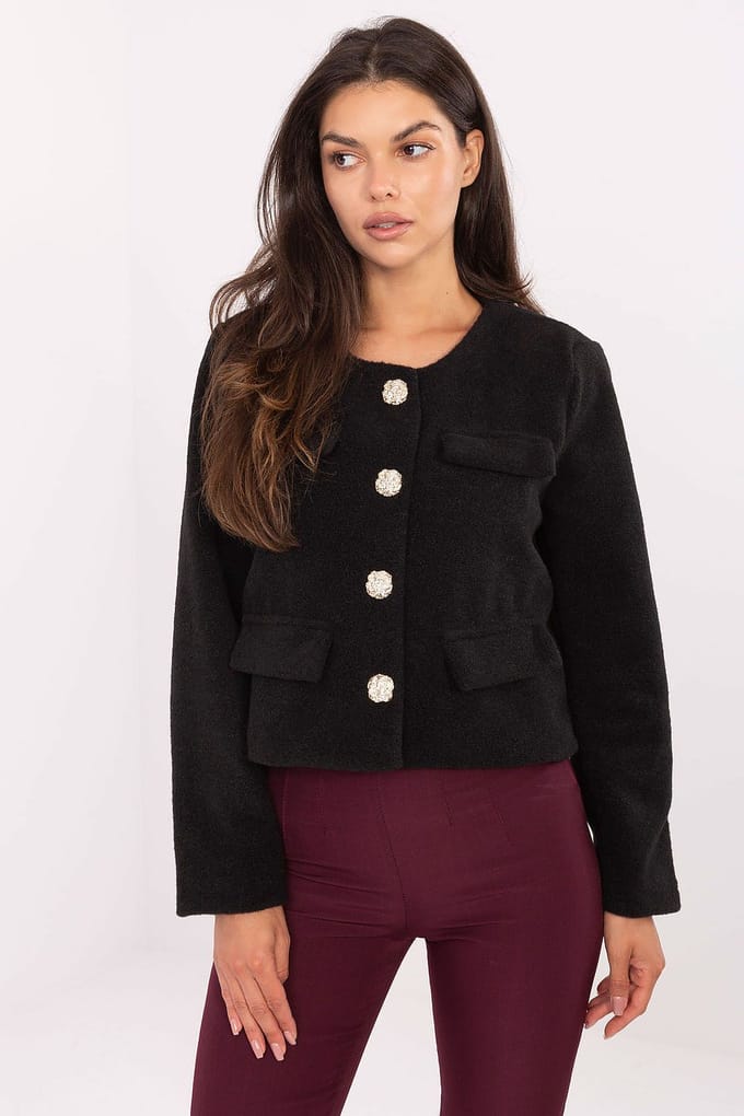 Velour Charm Jacket - Zwart / S/M