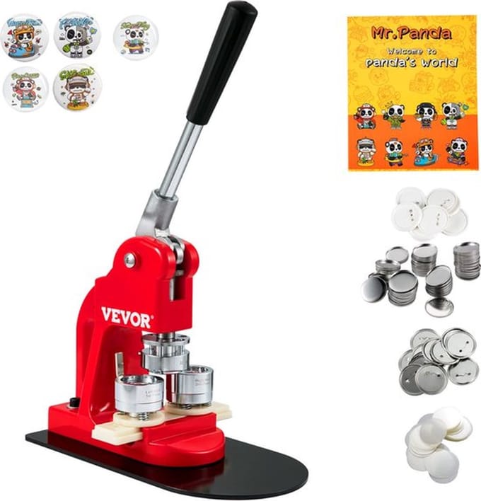Professionele Button Maker – Button Machine – Badge Maker – Buttons Zelf Maken – Pin Maker – RVS – Rood