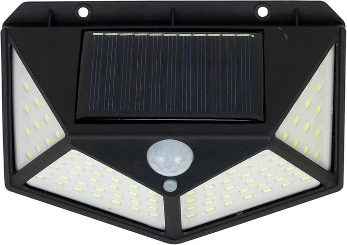 Krachtige LED Buitenlamp op Zonne-energie met Bewegingssensor - 100 LEDs, 600 Lumen