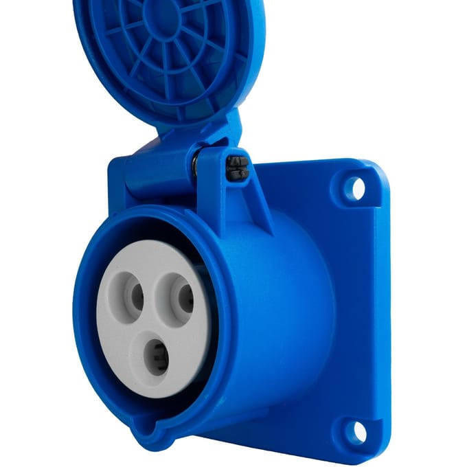 Prise Murale de Puissance Droite Cee 3P 16A 230V Ip44 70X70Mm Industrielle