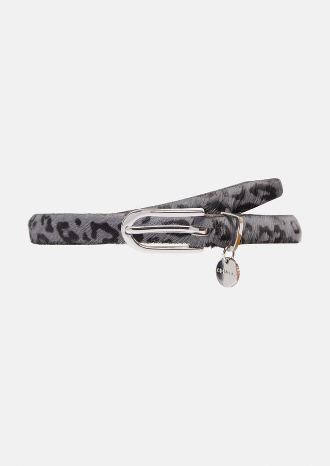 Leren riem met een vachtlook en luipaardprint voor vrouwen COMMA
