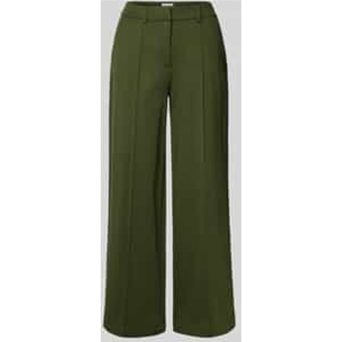 Wide leg stoffen broek met vaste persplooien, model 'KATE'