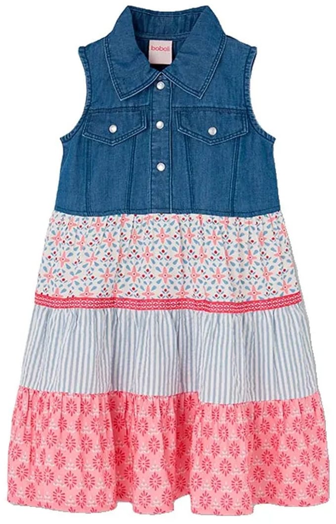 Boboli 303130 Mouwloze Jurk Blauw 4 Years Meisje