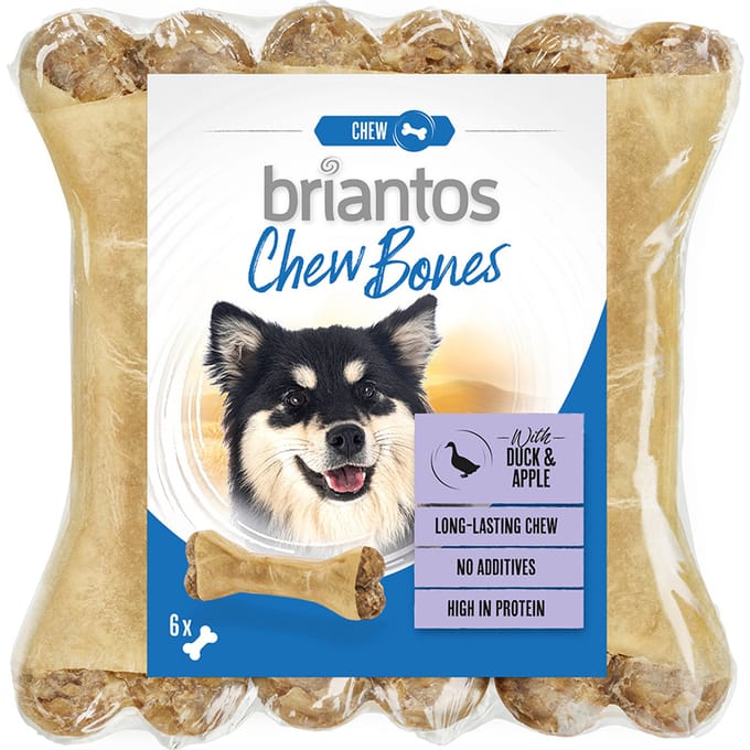 Briantos Chew Bones Eend & Appel - 6 x 12 cm (330g)