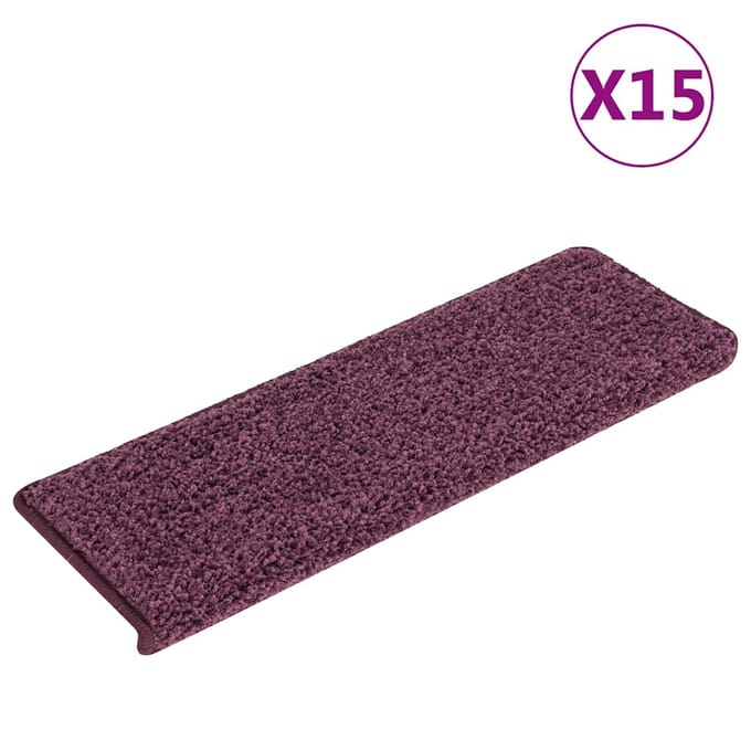 vidaXL - Trapmatten - 15 - st - 65x21x4 - cm - Donkerpaars - Rechthoekige - Rand