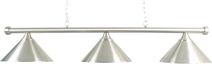 Lamp type pool met drie kappen geborsteld staal