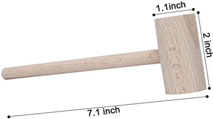 Set van 12 Natuurlijke Beukenhouten Hammers voor Kreeften en Krabben