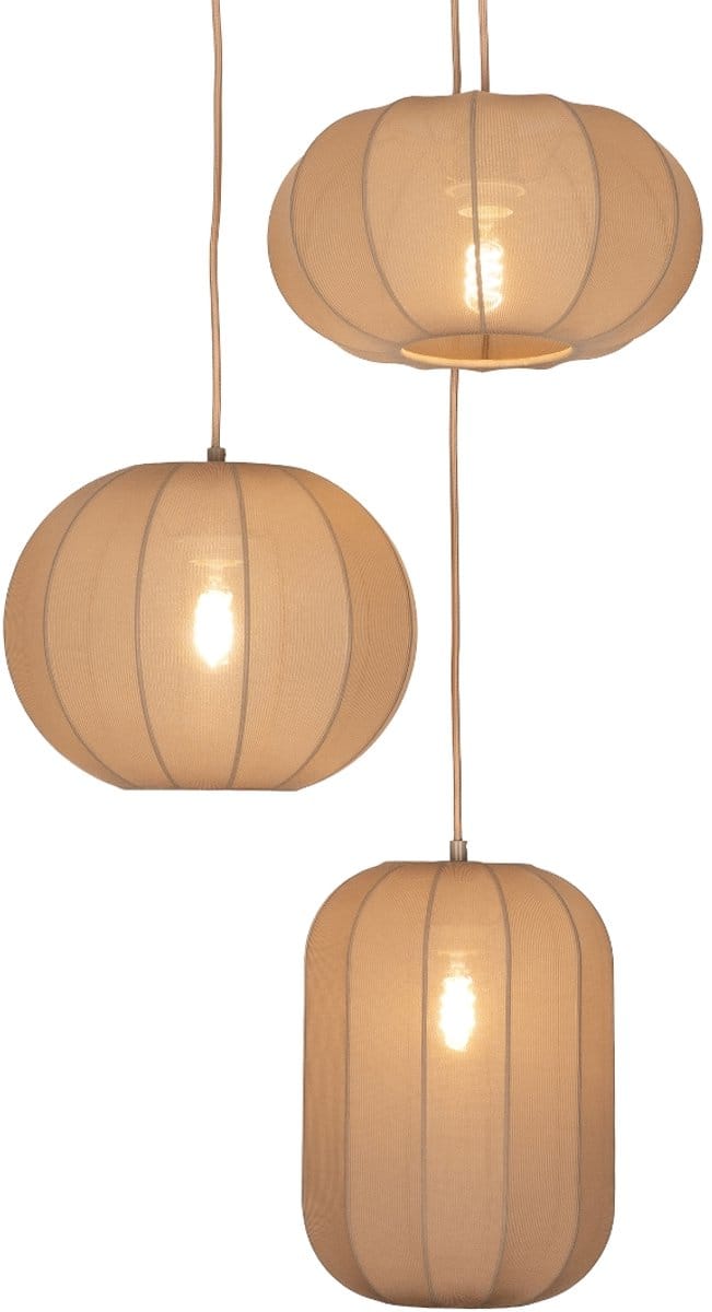 Lumidora Hanglamp 75665 - TACK - 3 Lichts - E27 - Taupe - Metaal - ⌀ 52 cm