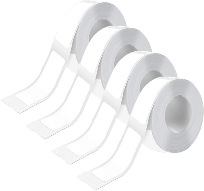 Dailygoods - 4 Stuks Zelfklevende Etiketten 12 x 40 mm - Voor Labelprinters
