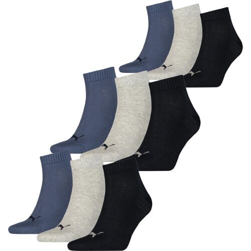 Puma Quarter Sokken Plain 9-pack Navy / Grey / Nightshadow Blue-43/46