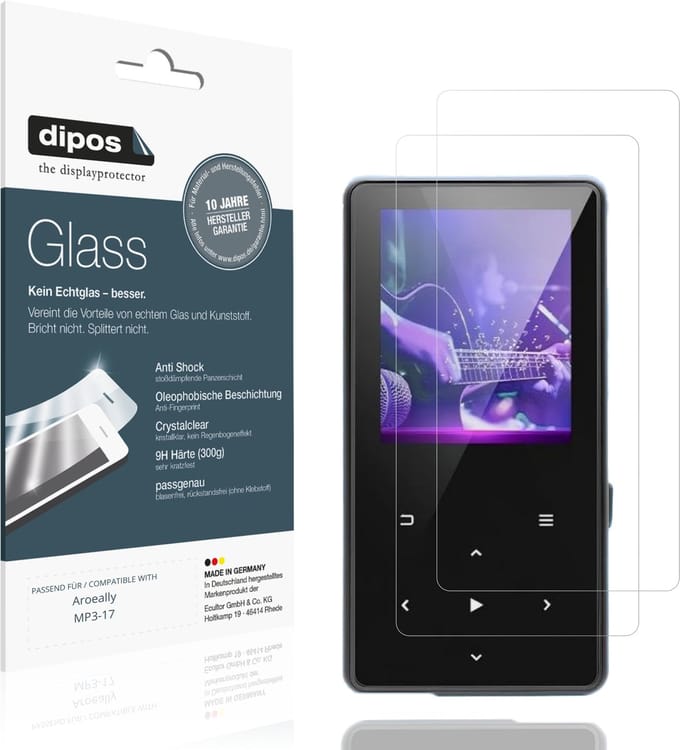 dipos – 2x Pantserfolie geschikt voor Aroeally MP3-17 | 9H Screenprotector