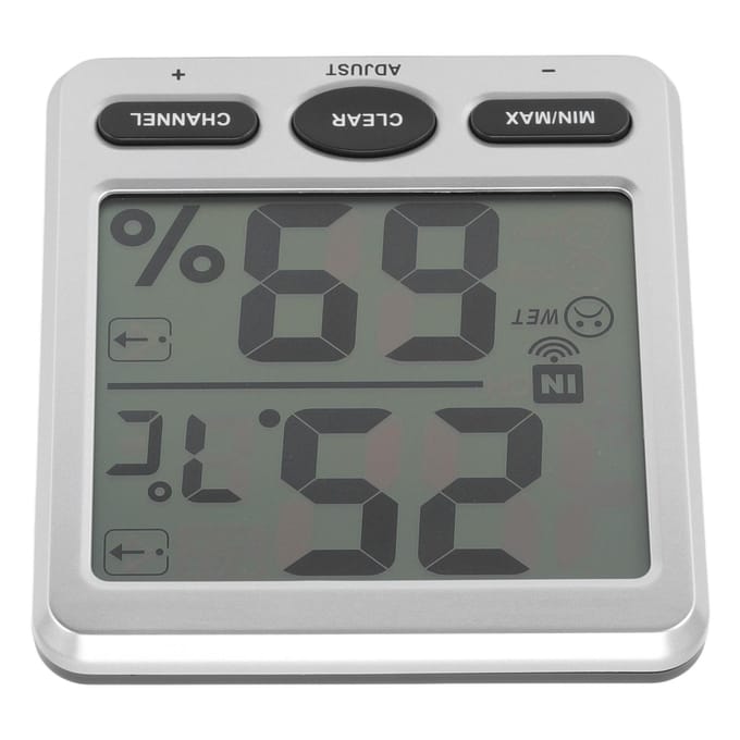 Kamerthermometer Groot Scherm Comfortniveau-indicator 24 Uurs Record Hoge Nauwkeurigheid Vochtigheidssensor black