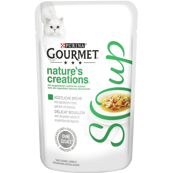 32x40g Soup Kip & Groenten Gourmet Kattenvoer