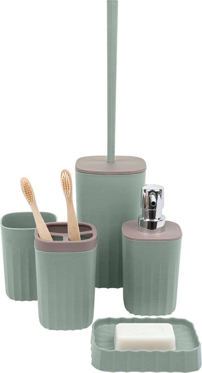 Ensemble de salle de bain en plastique 5 pièces Vert Pistache
