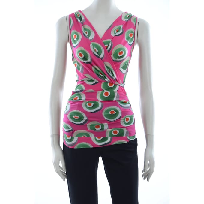 Dolce & Gabbana Dames Roze Zijden Stretch Siciliaanse Taart Top