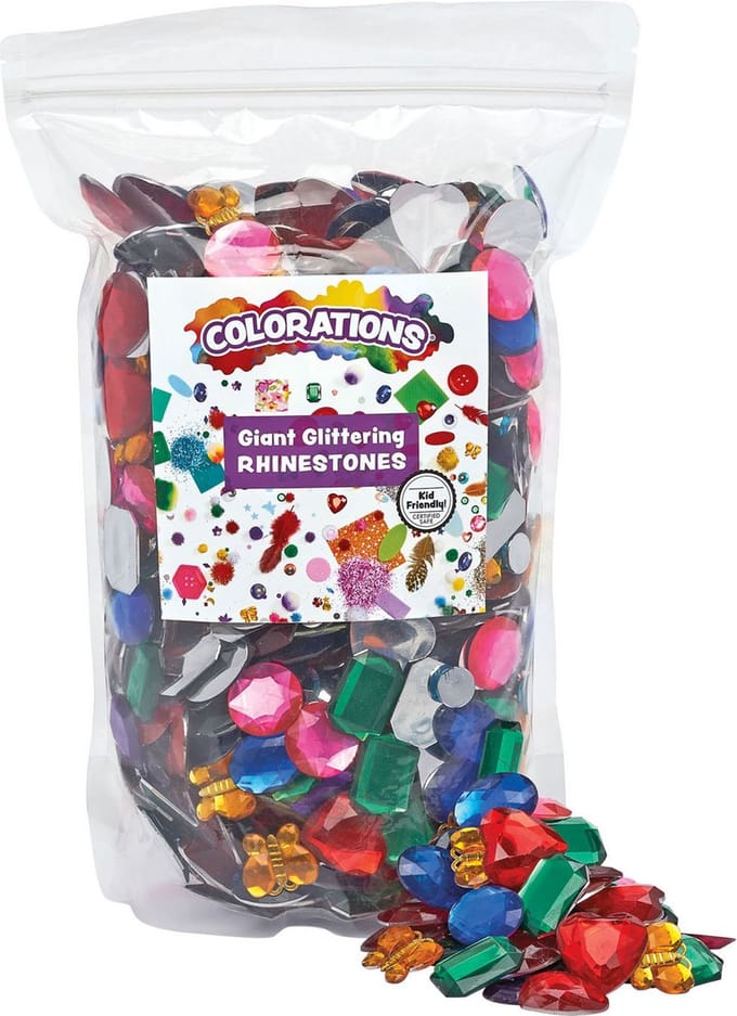 Colorations knutsel strass steentjes groot - 453 gram - multi kleuren.