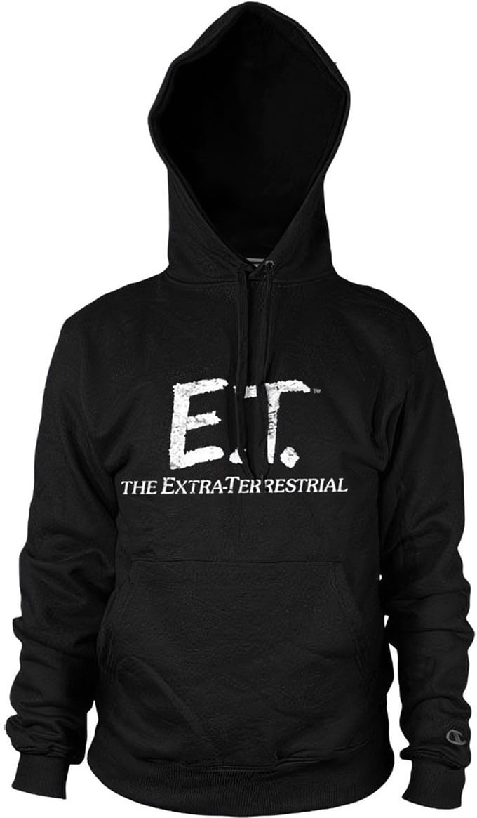 E.T. Hoodie met opdruk 'Extra-Terrestrial Distressed' - Zwart