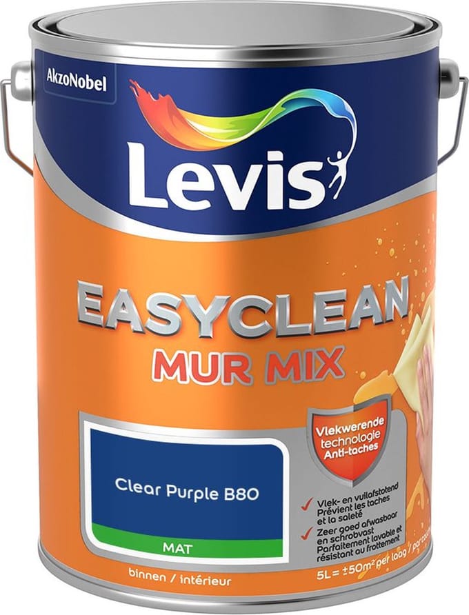 Levis - Easyclean Mur Mat Mix - Clear Purple B80 - Mengverf - 5 L