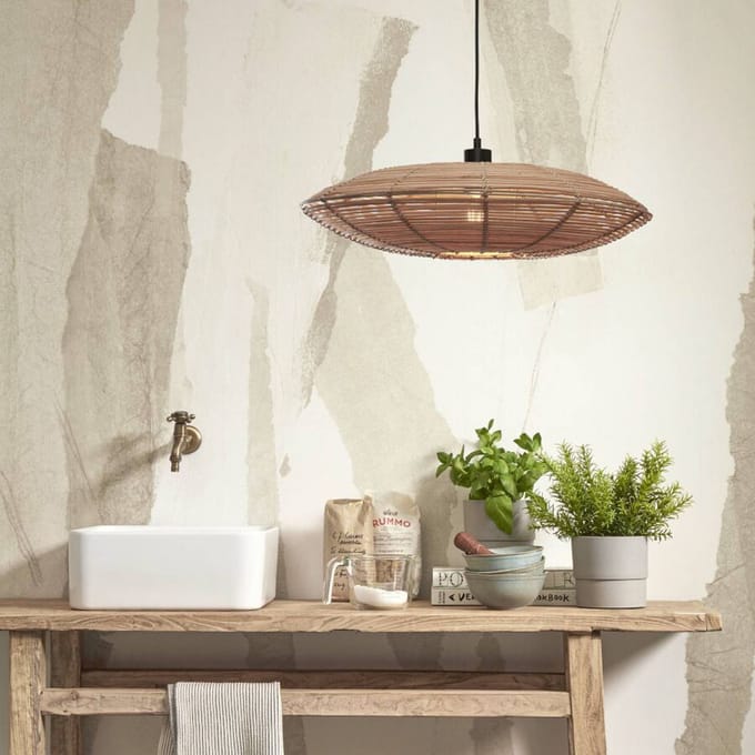 GOOD&MOJO Hanglamp Tanami - Rotan - Ø55cm - Modern - Hanglampen Eetkamer, Slaapkamer, Woonkamer
