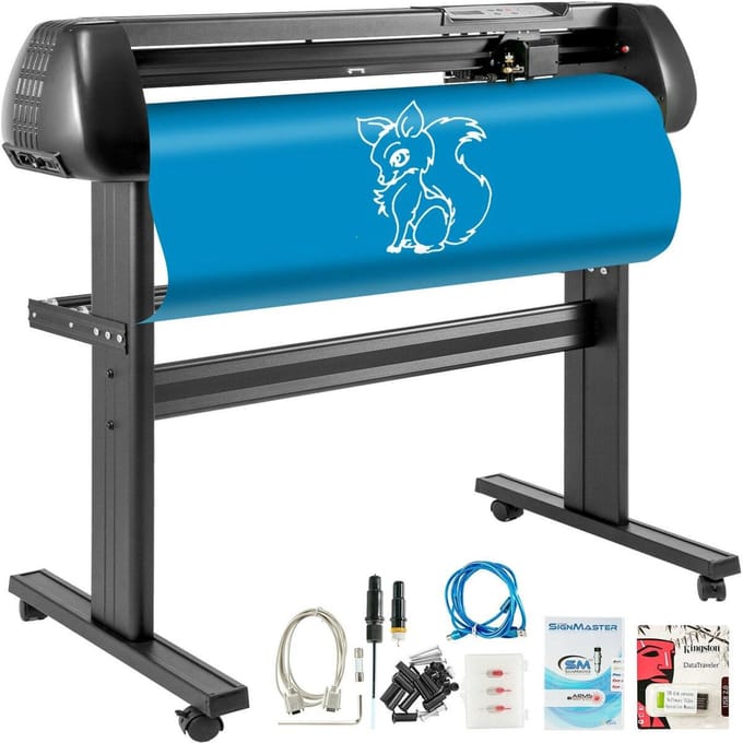 Machine de découpe vinyle 28 pouces Traceur vinyle de base avec support Traceur Force et vitesse réglables Fabrication de panneaux