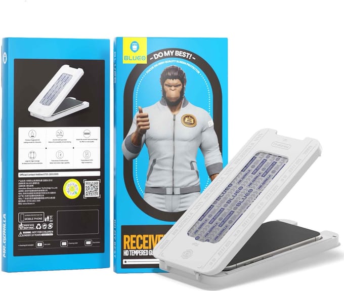BLUEO Glasfolie - Screenprotector Geschikt voor iPhone 16 Pro Max - met Applicator