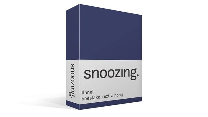 Snoozing - Flanel - Hoeslaken - Eenpersoons - Extra Hoog - 70x200 cm - Navy
