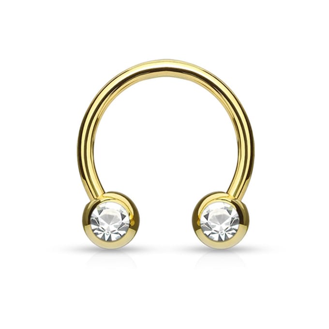 Piercing horseshoe front facing 1.2x10x4 - goud - LMPiercings