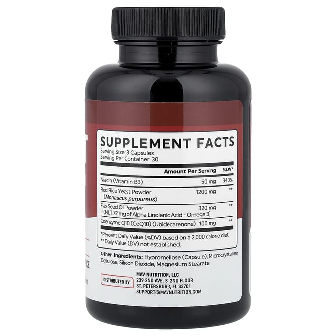 MAV Nutrition, Ondersteuning voor de Hartgezondheid, 90 Capsules