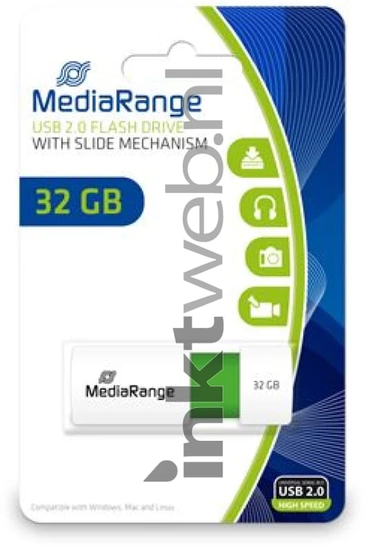 MediaRange USB flash drive 32GB color edition groen (Origineel)