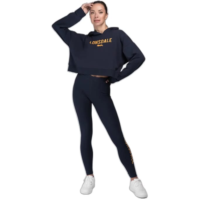 Lonsdale dameshoodie Queenscliff, cropped oversized sweatshirt met capuchon