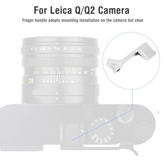Aluminiumlegering Zilver Duimgrip Vingerhandvat Accessoire voor Leica QQ2 Camera white