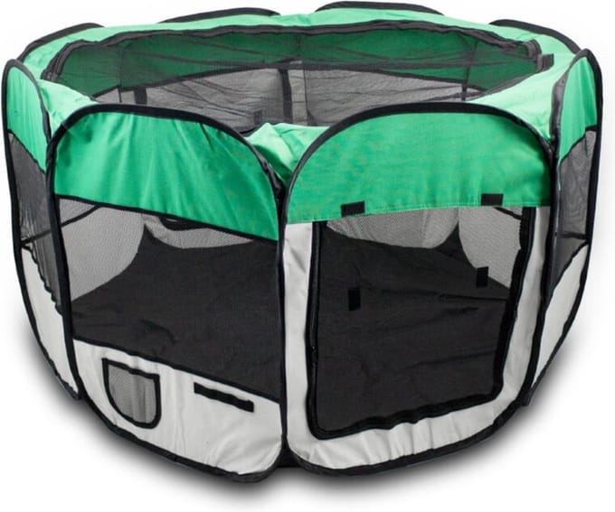 Puppybox - Dierenbox - Opvouwbaar - Hond/Kat - Groen