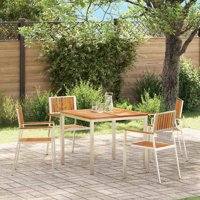 vidaXL Tuinstoel 4 pcs Bruin 56 x 54,5 x 87 cm Massief Teakhout