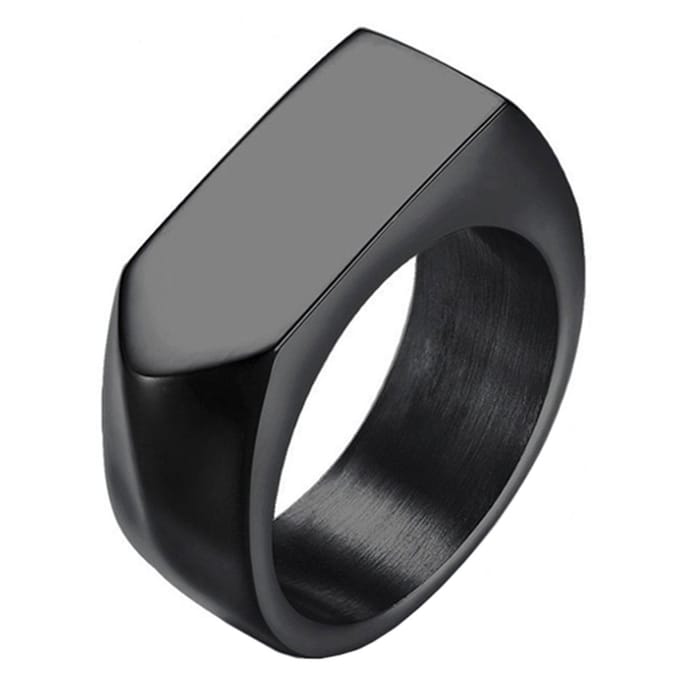 Zwarte stalen zegelring Mendes Jewelry-21mm