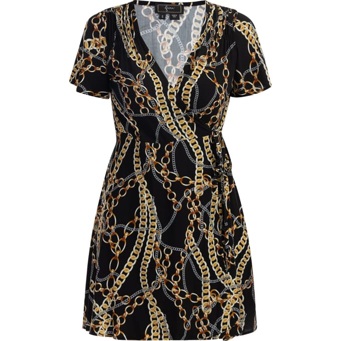 Faina Mini-jurk met all-over print Dames zwart