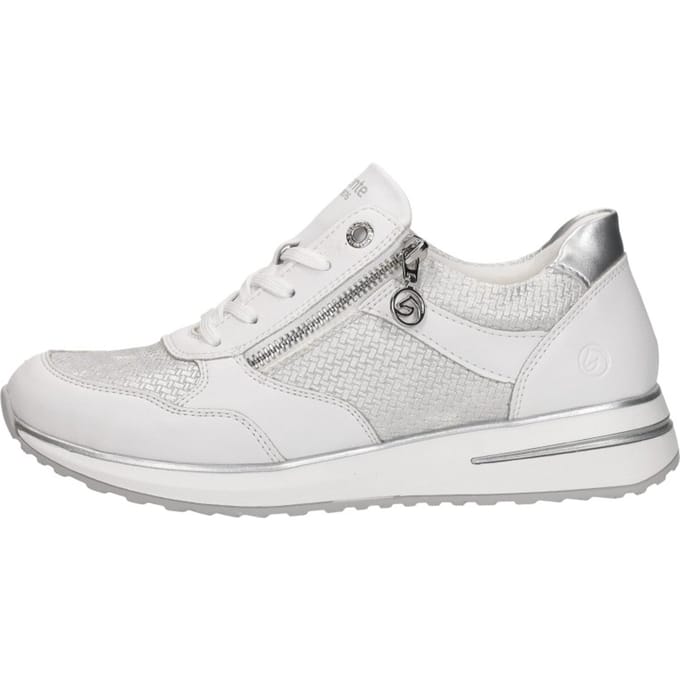 Remonte D1G08-80 Sneakers Wit Zilver Leer Dames - Wit - 40