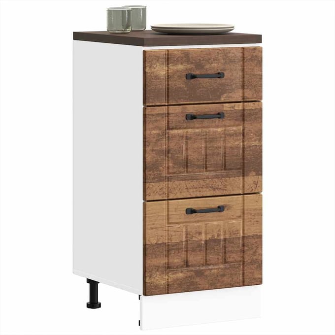 vidaXL - Onderkast - Lucca - bewerkt - hout - oud - houtkleurig