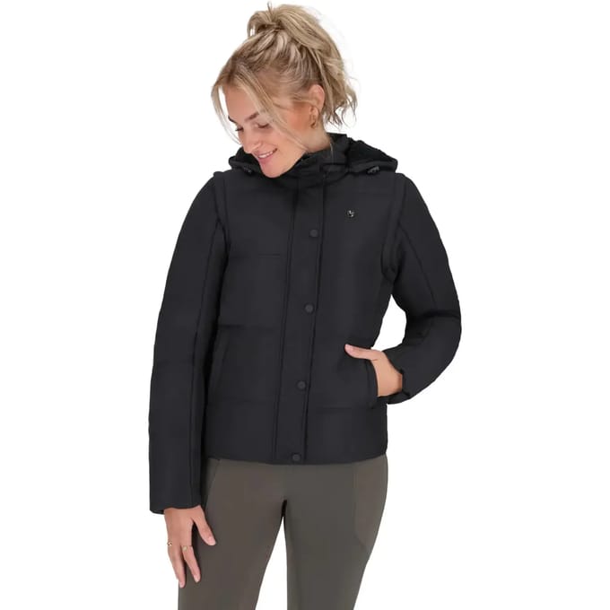Winterjacket met afneembare mouwen voor dames paardrijden QHP Rayah