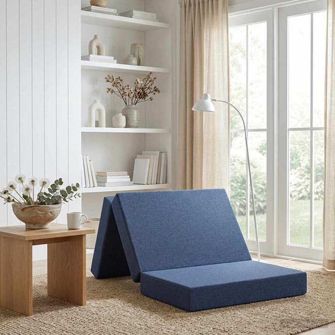 vidaXL - Vouwbare - Sofa - Bed - 80 - x - 67 - x - 45 - cm - Blauw