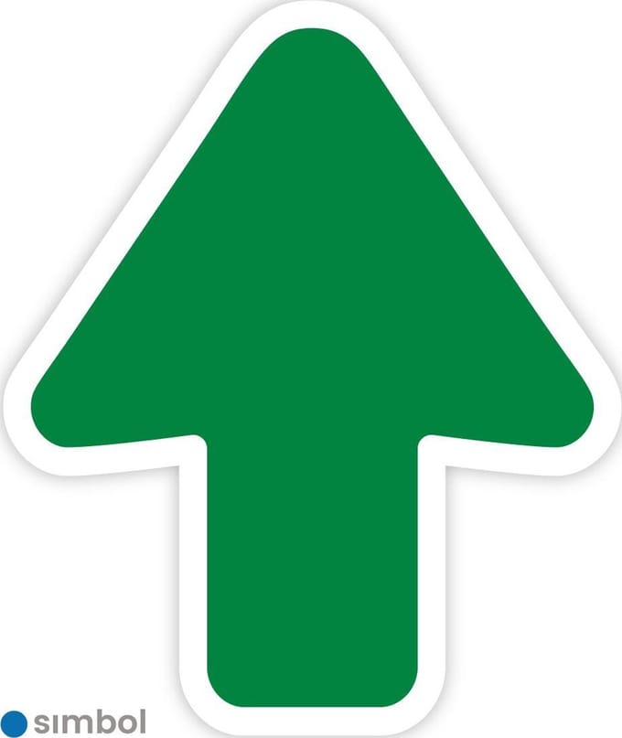 Simbol - Vloerstickers Looproute Pijl - Corona - Anti-Slip - Formaat 21 x 25 cm. - Formaat