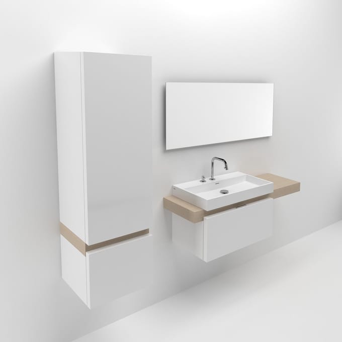 Clou - (New) Wash Me Frame Rvs Kokerprofielkast 50cm, Mat Zwart Poedercoating