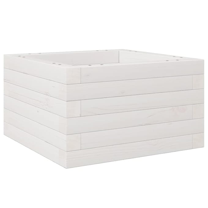 vidaXL - Plantenbak - 40x40x23 - cm - massief - grenenhout - wit