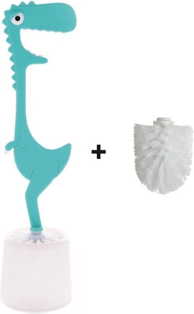 Dinosaurus WC borstel Grappig Toiletborstel Extra Borstel Trendy- Blauw