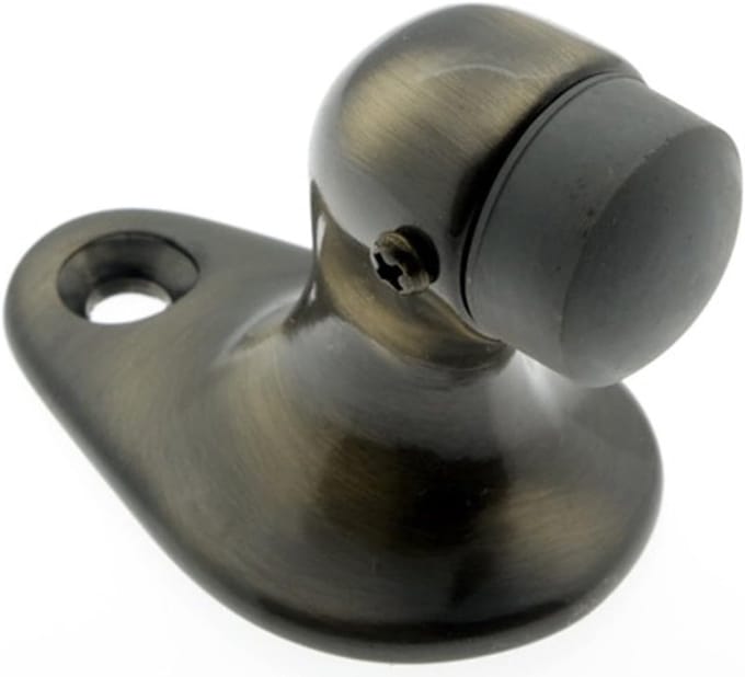Deurstopper Vloer - Massief Messing - Muren Beschermen - Gegoten Constructie - 2 Inch Hoog - Antiek Messing