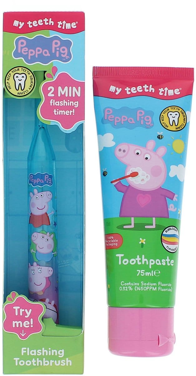 Firefly Peppa Big Flashing Toothbrush + Toothpaste