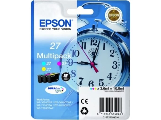 Cartouche d'encre EPSON Multipack T2705 - Cyan, Magenta, Jaune - DURABrite Ultra - Pack de 3