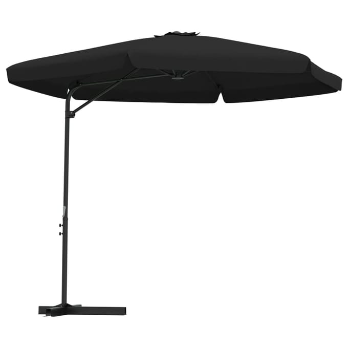 vidaXL - Parasol - met - stalen - paal - 300 - cm - zwart