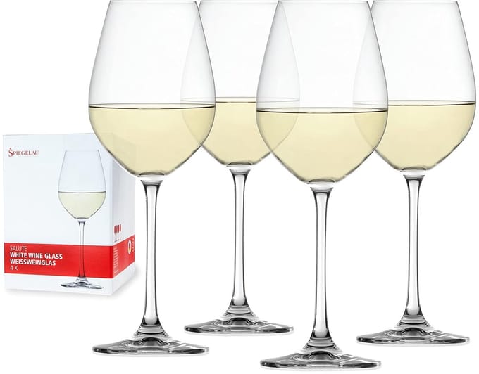 Elegante wittewijnglazen set - 4 stuks - kristalglas