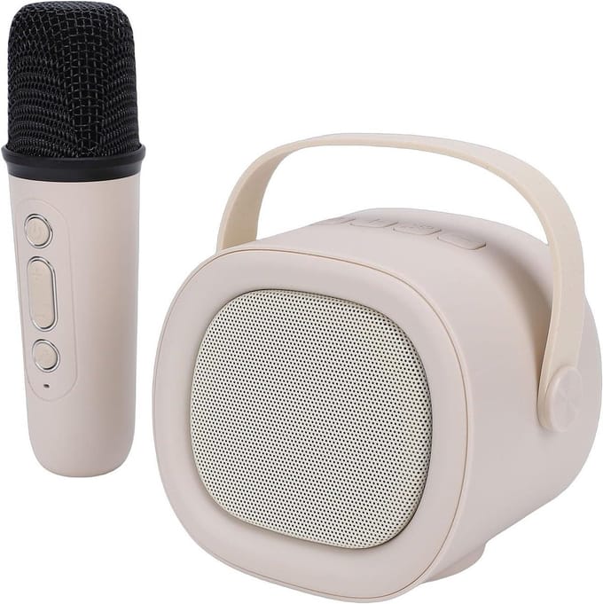 Karaokemachine Kinderen - Draagbare Speaker - Muziek Feest - Met Draadloze Microfoon - 16 x 15 x 11 cm - Zwart