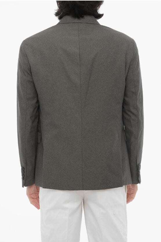 Zijsplitten, reverskraag, slim fit, 2-knoops blazer in blauw
